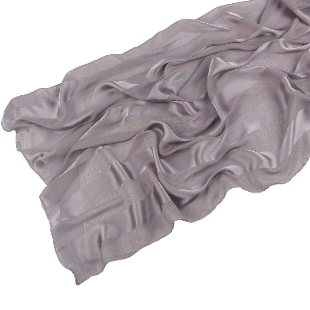 Mariam's Collection Striped Crinkle Chiffon Hijab with Organic Texture (MH143) — product on model