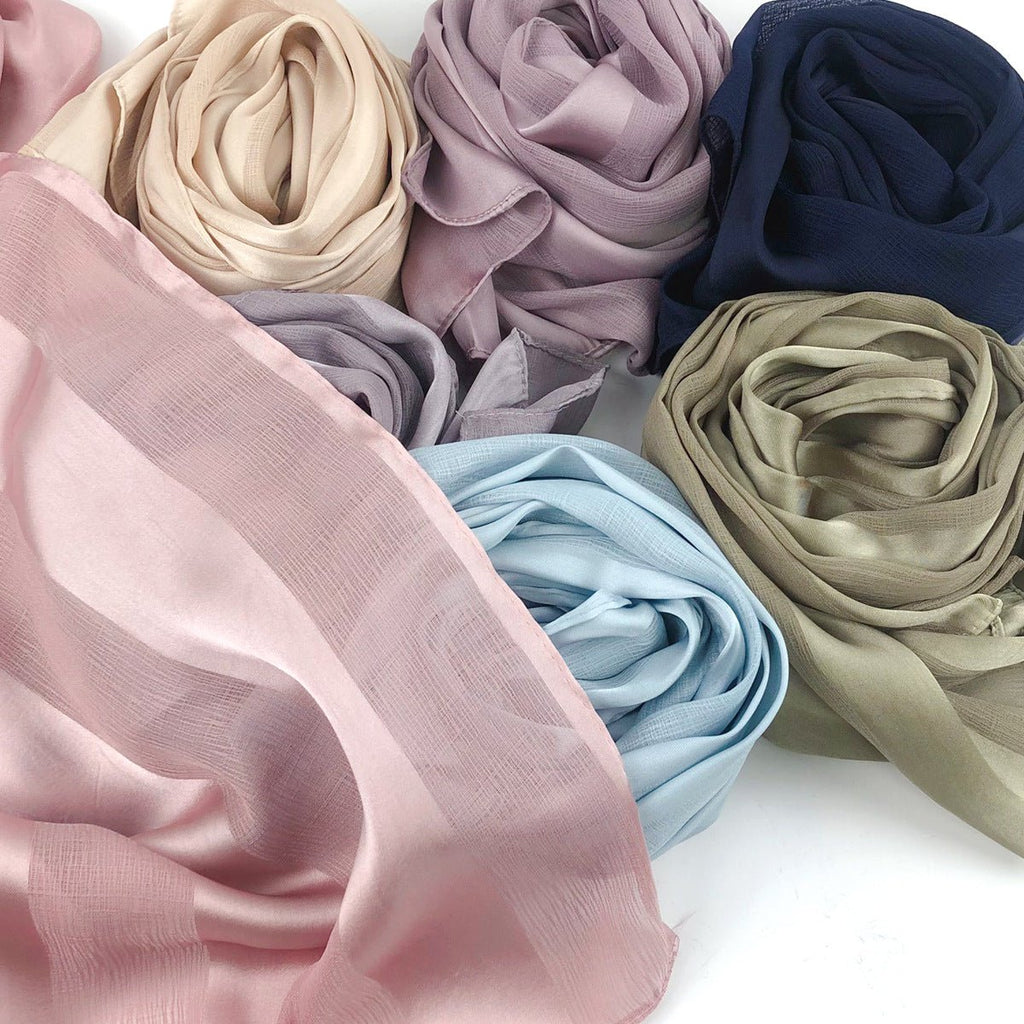 Mariam's Collection Striped Crinkle Chiffon Hijab with Organic Texture (MH143) — product category context