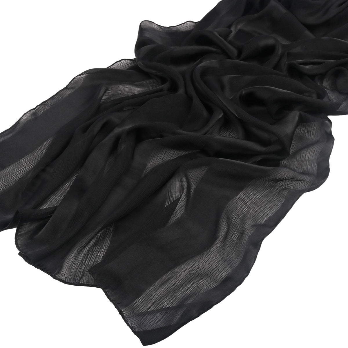 Mariam's Collection Striped Crinkle Chiffon Hijab with Organic Texture (MH143) — detail shot 6