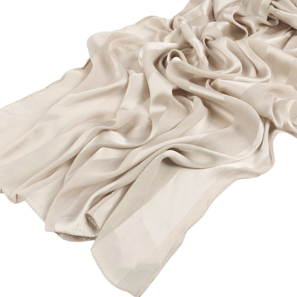 Mariam's Collection Striped Crinkle Chiffon Hijab with Organic Texture (MH143) — detail shot 8