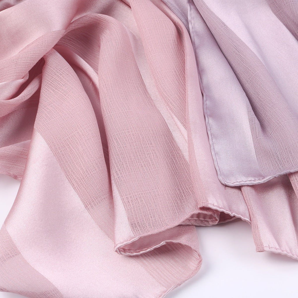 Mariam's Collection Striped Crinkle Chiffon Hijab with Organic Texture (MH143) — Mariam's Collection branding close-up