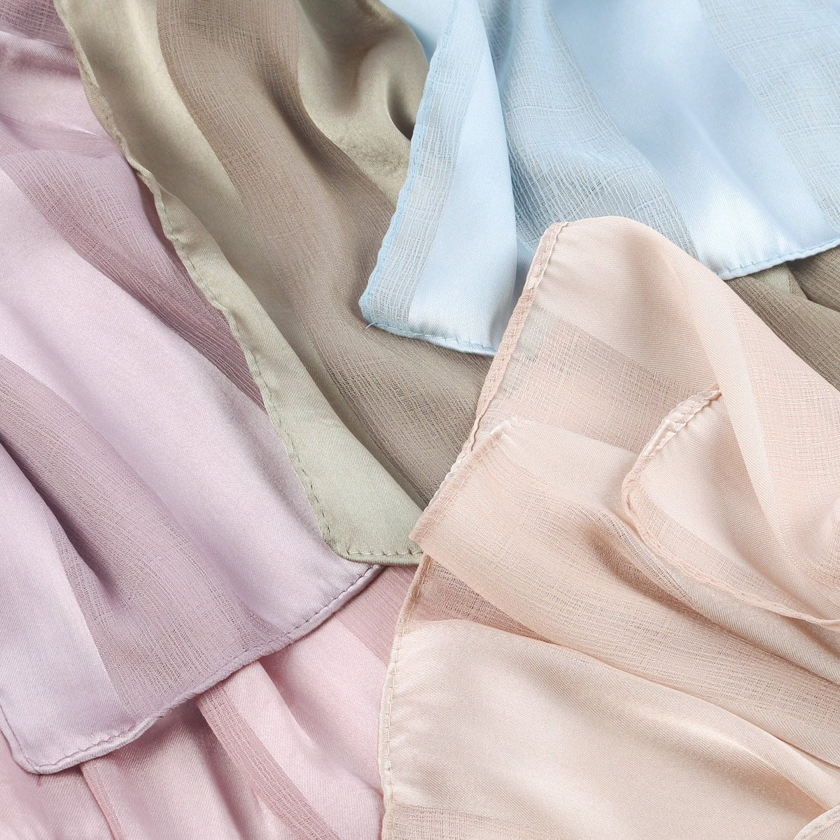Mariam's Collection Striped Crinkle Chiffon Hijab with Organic Texture (MH143) — lifestyle worn / used context
