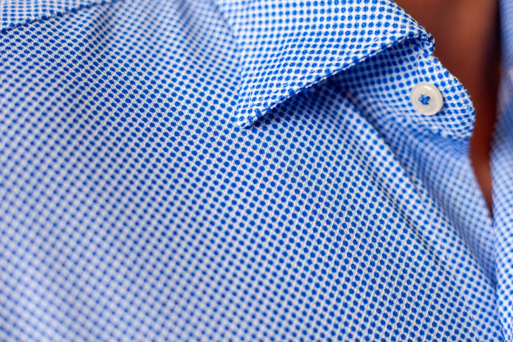 Buki Studio Dot Long Sleeve Tech Shirt - Blue — detail close-up