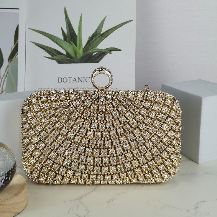 Mariam's Collection Stunning Crystal-Front Glitter-Back Clutch – Trendy Square Evening Bag for… — lifestyle worn / used context