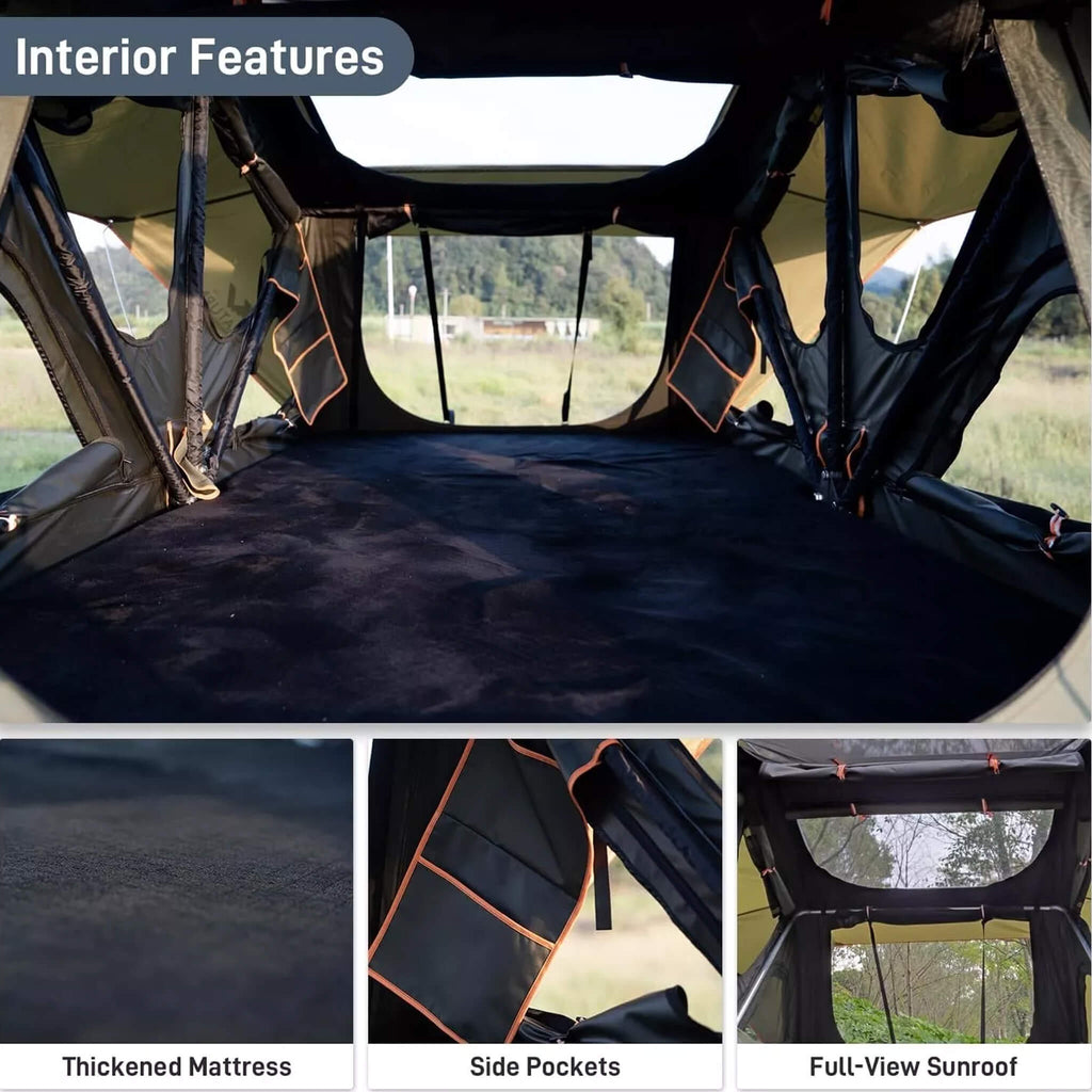 Naturnest Andromeda Green Soft-Shell Rooftop Tent With Large Panoramic Skylight & YKK Doors (SAK50612) – SAKSBY WHOLESALE, vi