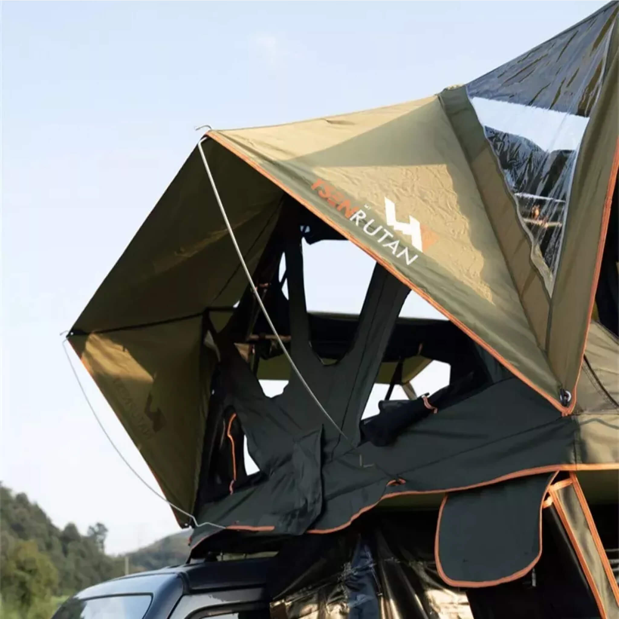 Naturnest Andromeda Green Soft-Shell Rooftop Tent With Large Panoramic Skylight & YKK Doors (SAK50612) – SAKSBY WHOLESALE, vi