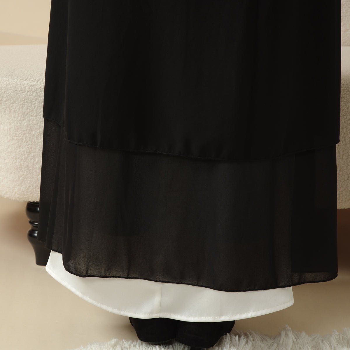 Mariam's Collection Mariam's Collection Stylish Chiffon Muslim Set Abaya (MOA008) — flat-lay composition