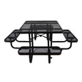Large 46-Inch Stylish Square Steel Picnic Table W/ Thermoplastic Coating & Umbrella Hole (SAK90547) – SAKSBY WHOLESALE