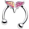 BodyCandy 16G 5/16 Pink Mermaid Scale Tail Horseshoe Circular Barbell — main product shot