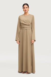 Suhayla Satin Maxi Dress - Dried Sage Dresses Veiled 