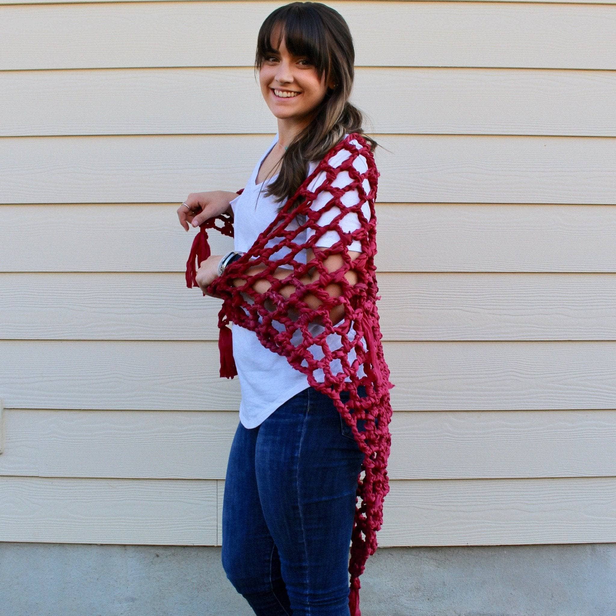 Darn Good Yarn Summer Nights Chiffon Crochet Shawl Kit — main product shot