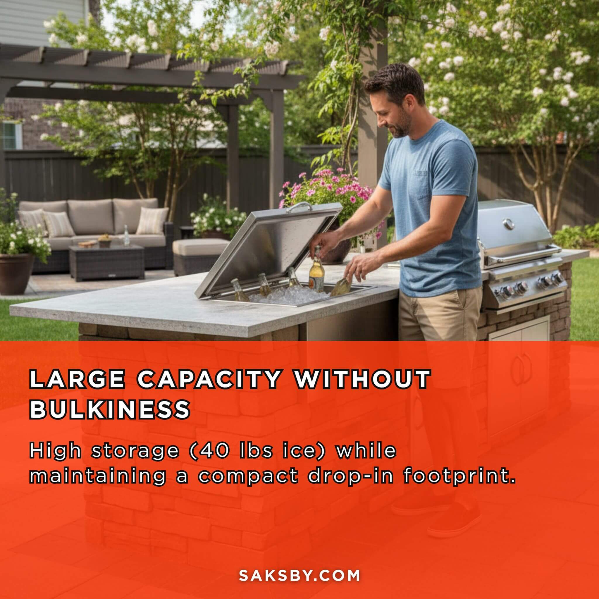 Summerset 28-Inch Wide 2.7FT Drop-In Ice Cooler With 40 Pound Ice Capacity [SSIC-28] (SAK34267) – SAKSBY WHOLESALE, view 6