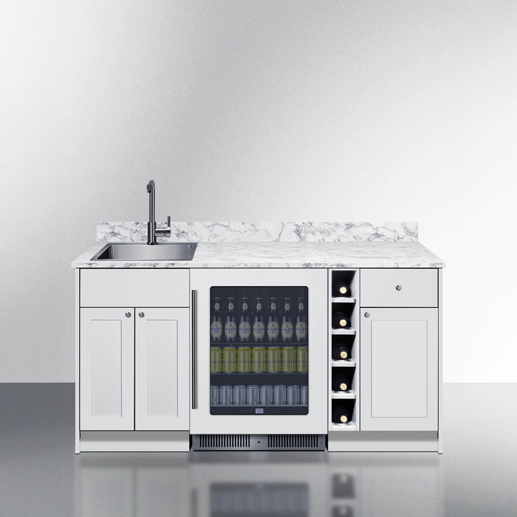 Summit Oasis Wet Bar Kitchenette With Countertop, Beverage Center, And Fully Assembled Cabinetry [OASISWH35] (SAK19178) – SAK