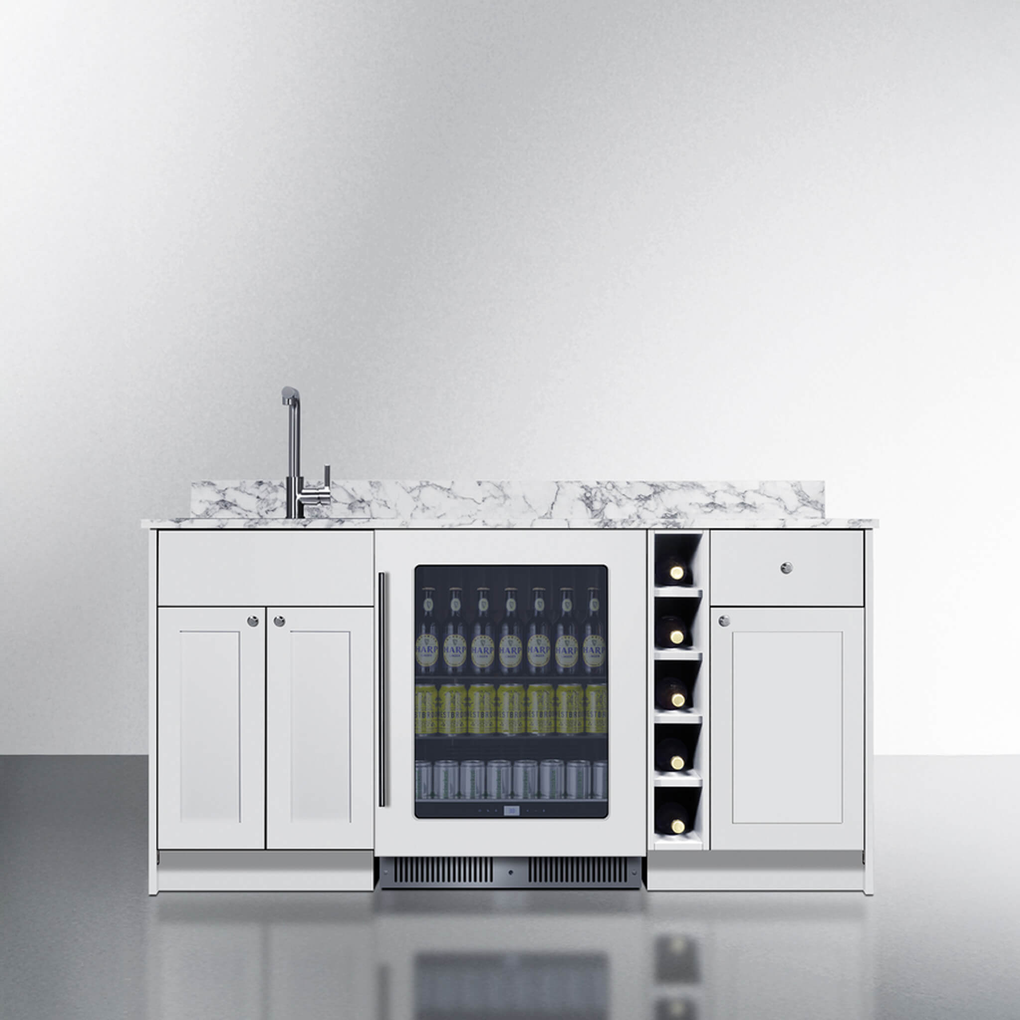 Summit Oasis Wet Bar Kitchenette With Countertop, Beverage Center, And Fully Assembled Cabinetry [OASISWH35] (SAK19178) – SAK