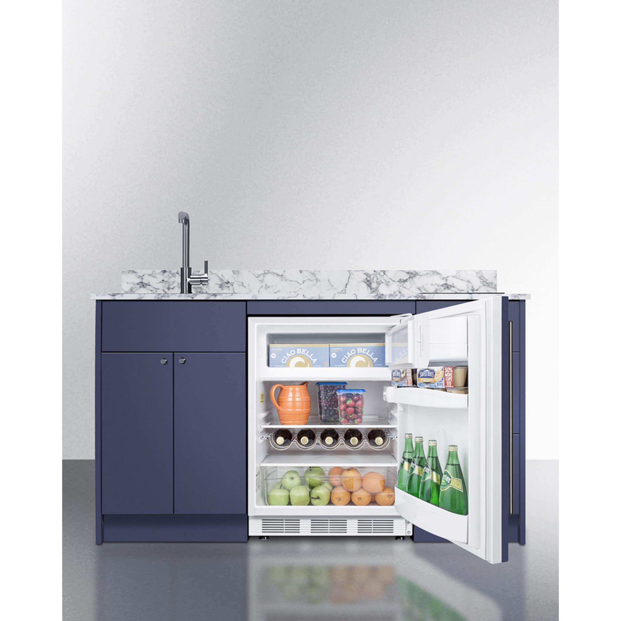 Summit Turnkey Caldera Kitchenette With A Cooktop, Refrigerator-Freezer, Sink, And Pre-Installed Cabinetry [CALDERAWH35] (SAK