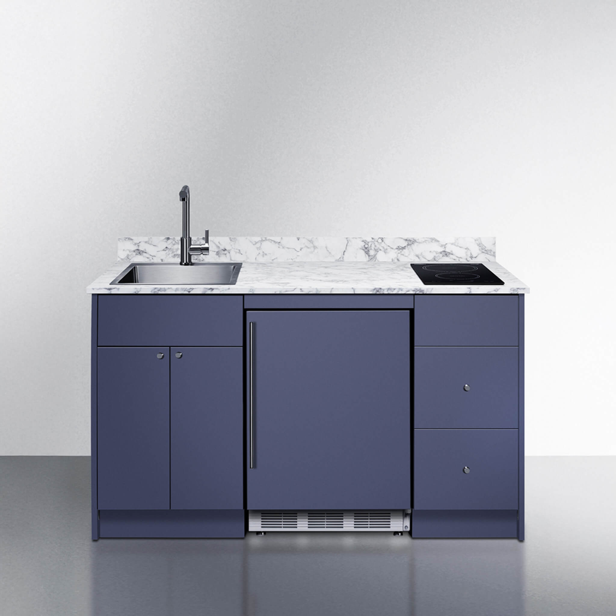 Summit Turnkey Caldera Kitchenette With A Cooktop, Refrigerator-Freezer, Sink, And Pre-Installed Cabinetry [CALDERAWH35] (SAK