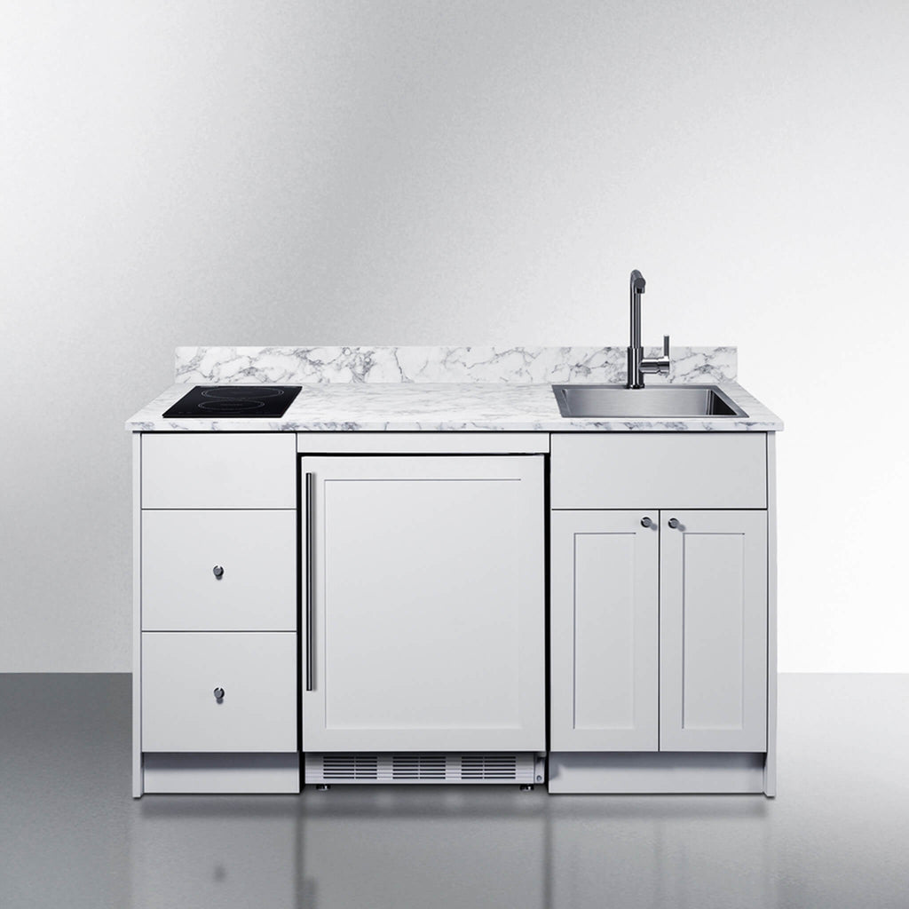 Summit Turnkey Caldera Kitchenette With A Cooktop, Refrigerator-Freezer, Sink, And Pre-Installed Cabinetry [CALDERAWH35] (SAK