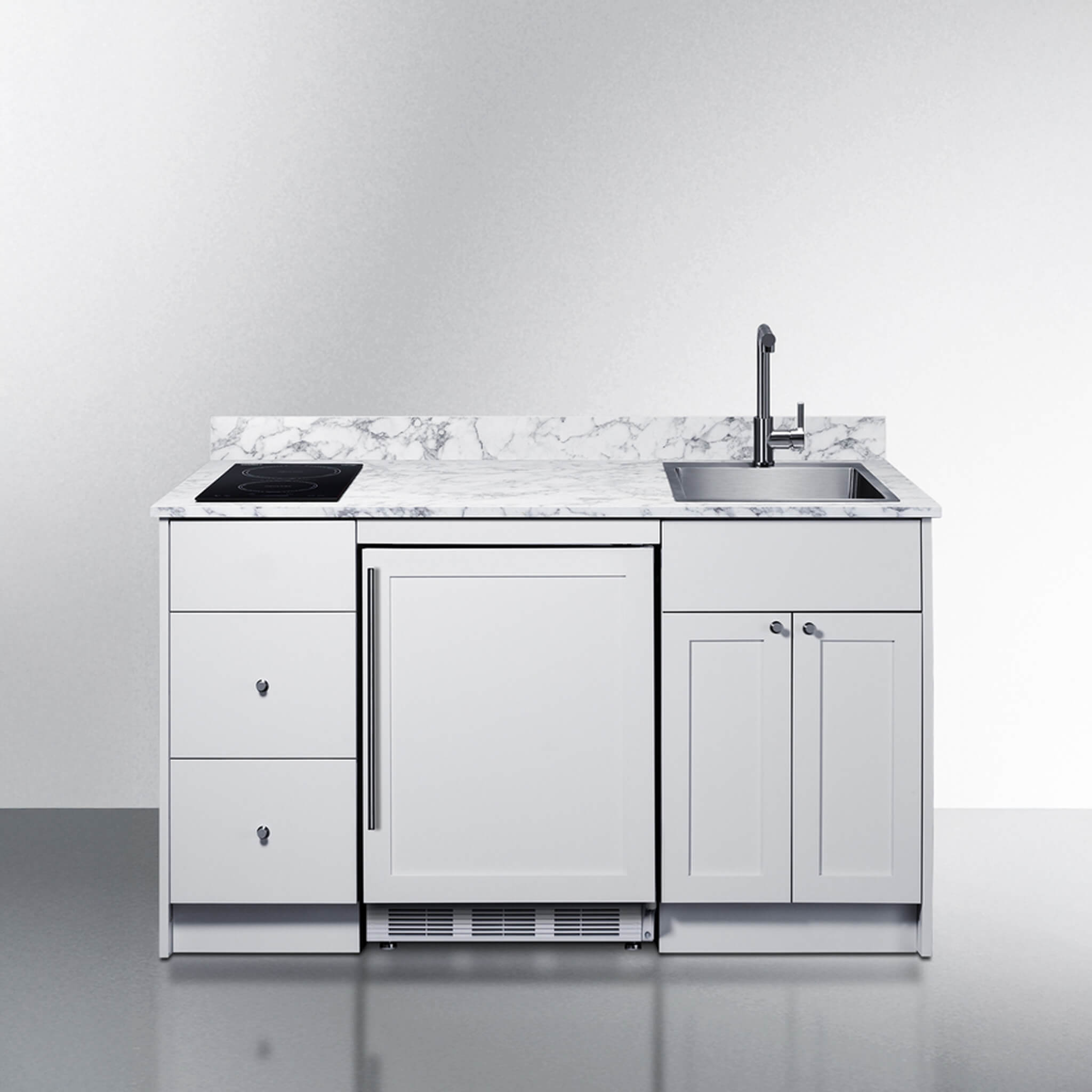 Summit Turnkey Caldera Kitchenette With A Cooktop, Refrigerator-Freezer, Sink, And Pre-Installed Cabinetry [CALDERAWH35] (SAK