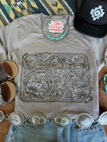 Wild Junkie Sunflower Engraved Graphic Tee — main product shot
