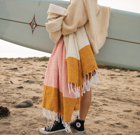 WONENA Sundream Sunrise - Sustainable Recycled Throw Blanket — construction detail