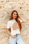 Wild Junkie Sunset Cowgirl Rider Graphic Tee — main product shot