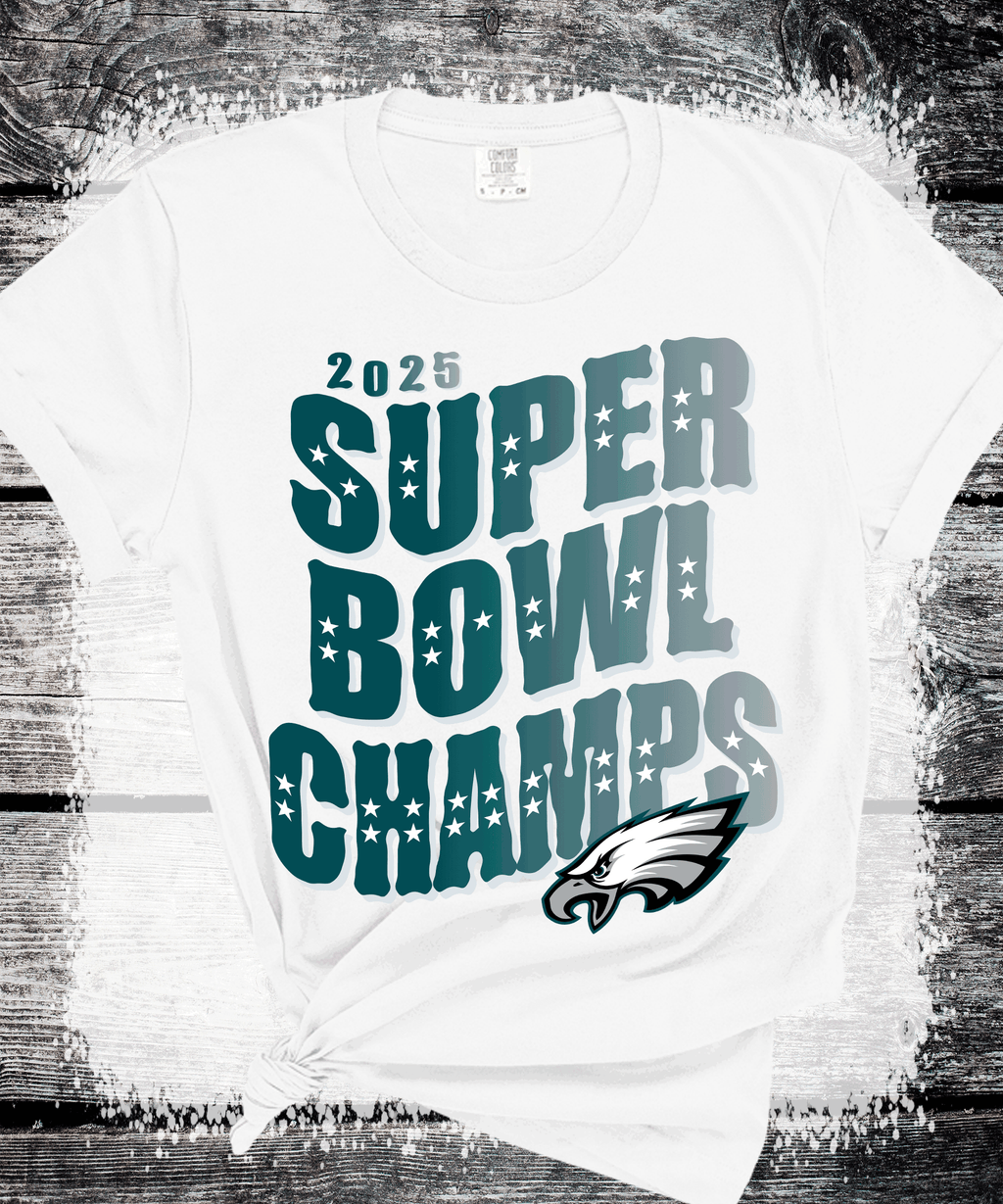 A Blessed Texas Mess Boutique Super Bowl Philadelphia Football Fly Eagles Fly Super Bowl Champs Trending… — A Blessed Texas Mess Boutique branding close-up