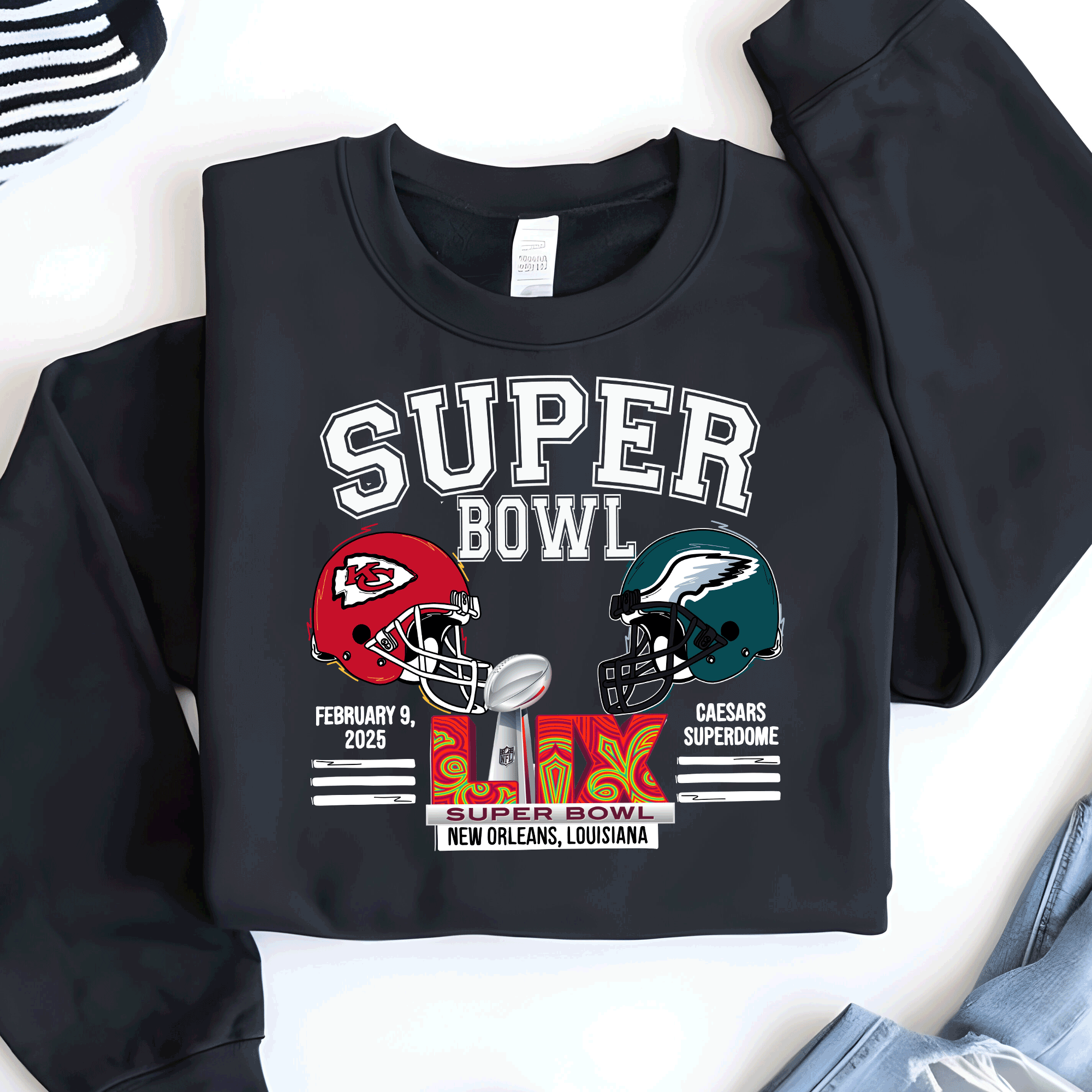A Blessed Texas Mess Boutique Super Bowl Kansas City Football Eagles T-Shirt, New Orleans Football Tee, Game… — dtf / graphic shirts category context
