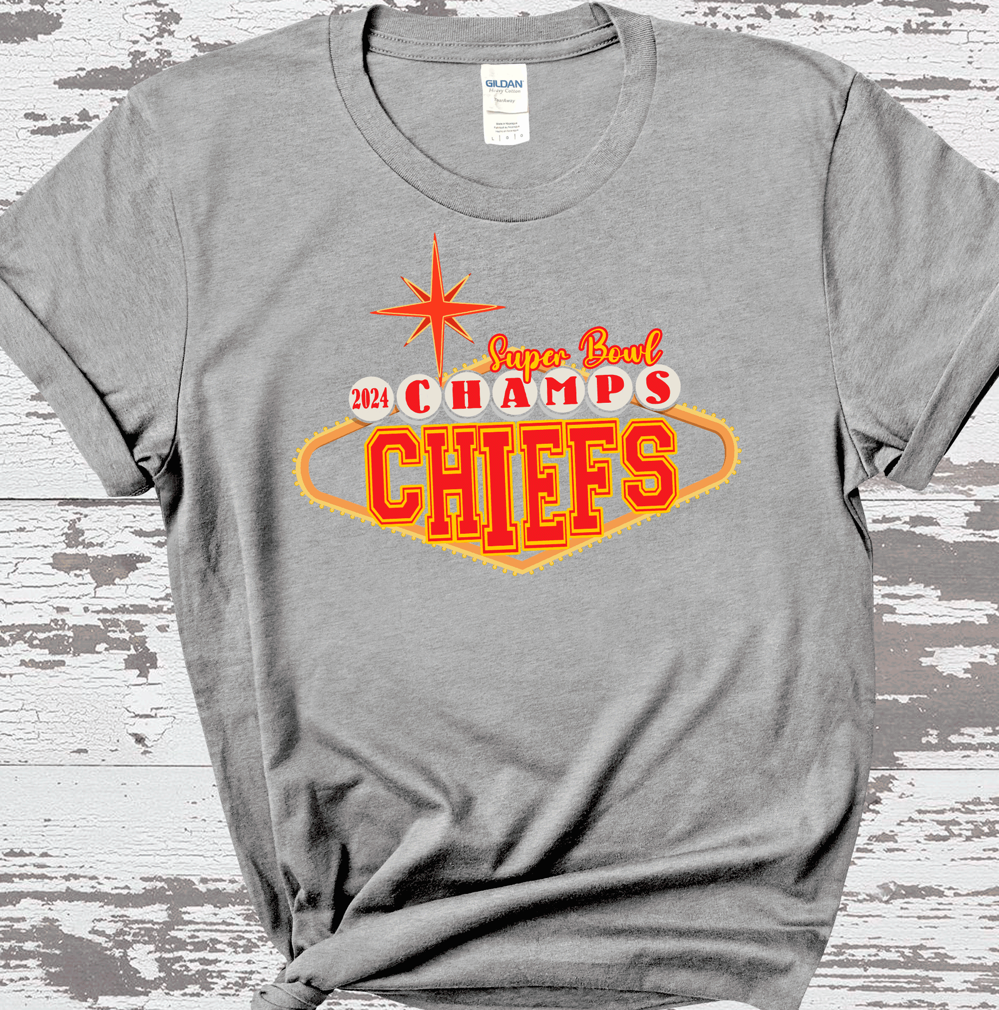 A Blessed Texas Mess Boutique 2024 Super Bowl Champions Vegas Chiefs Football Super Bowl 2024 Kansas City — detail shot 6