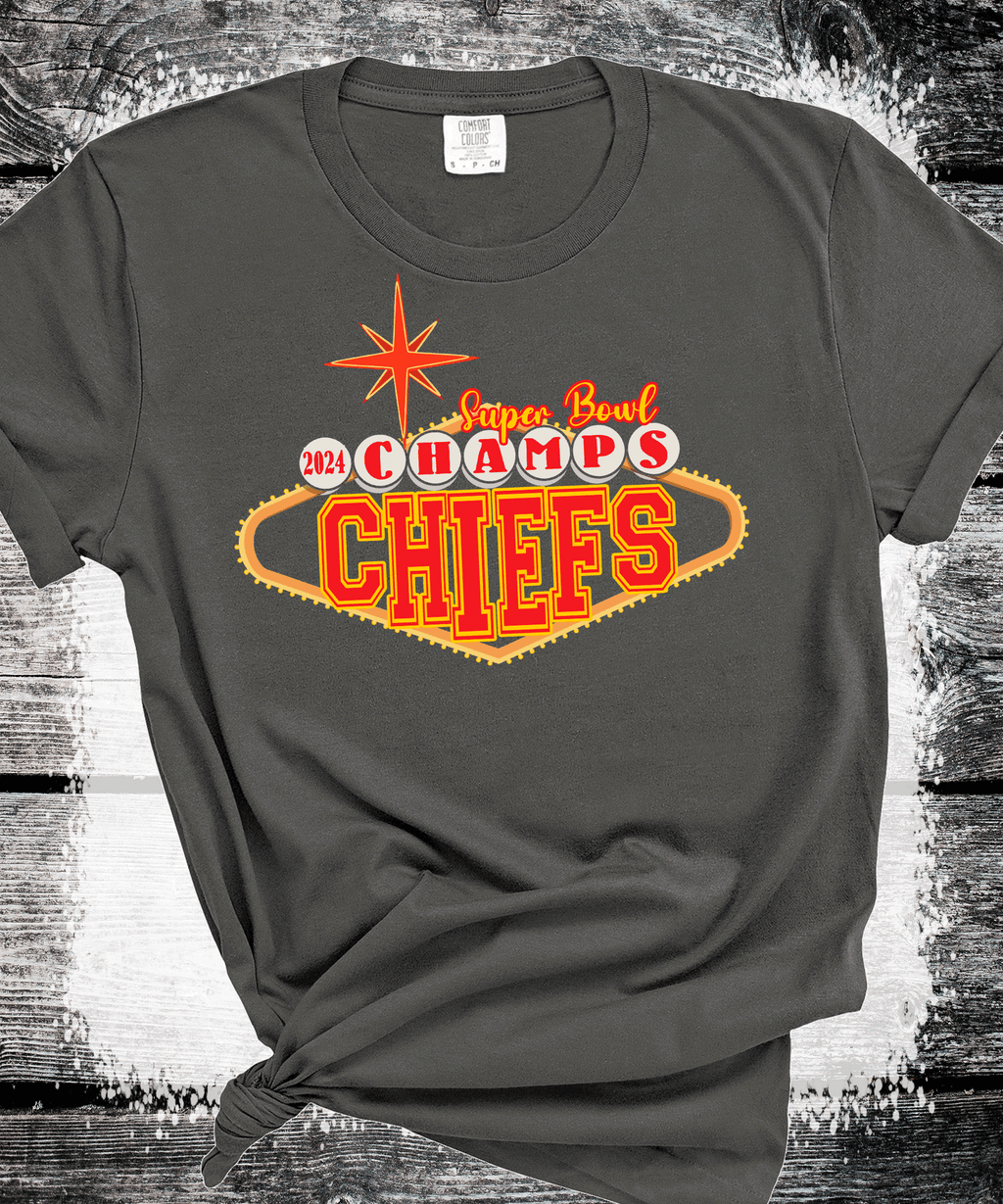 A Blessed Texas Mess Boutique 2024 Super Bowl Champions Vegas Chiefs Football Super Bowl 2024 Kansas City — detail shot 8