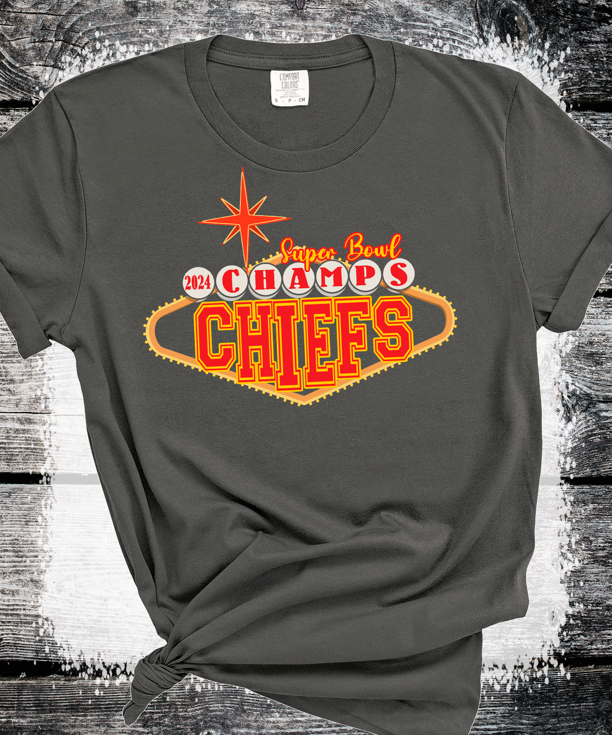 A Blessed Texas Mess Boutique 2024 Super Bowl Champions Vegas Chiefs Football Super Bowl 2024 Kansas City — detail shot 8