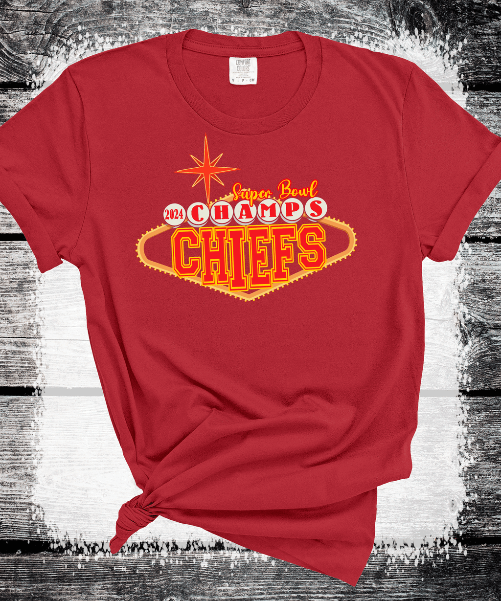 A Blessed Texas Mess Boutique 2024 Super Bowl Champions Vegas Chiefs Football Super Bowl 2024 Kansas City — detail shot 7