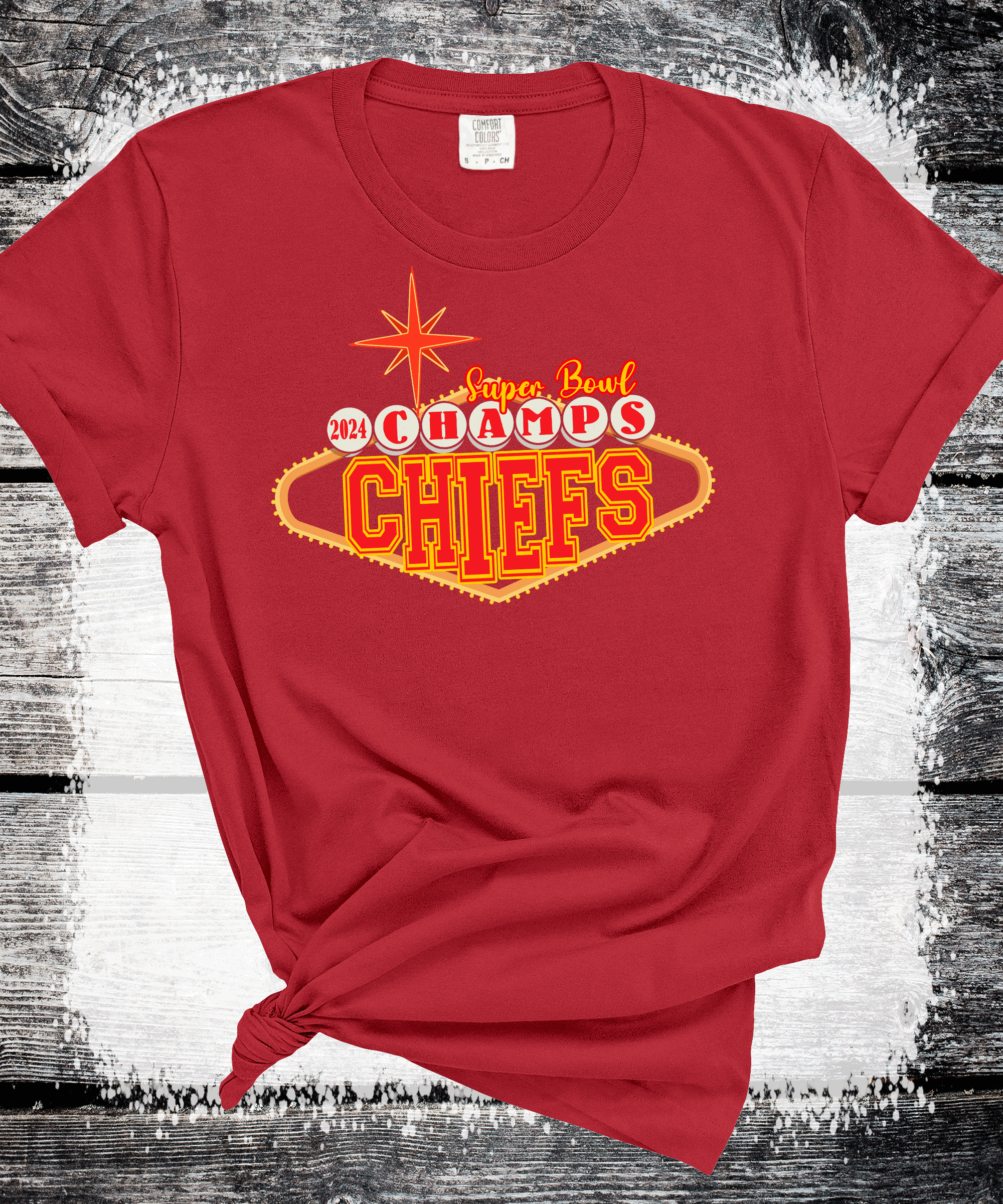 A Blessed Texas Mess Boutique 2024 Super Bowl Champions Vegas Chiefs Football Super Bowl 2024 Kansas City — detail shot 7