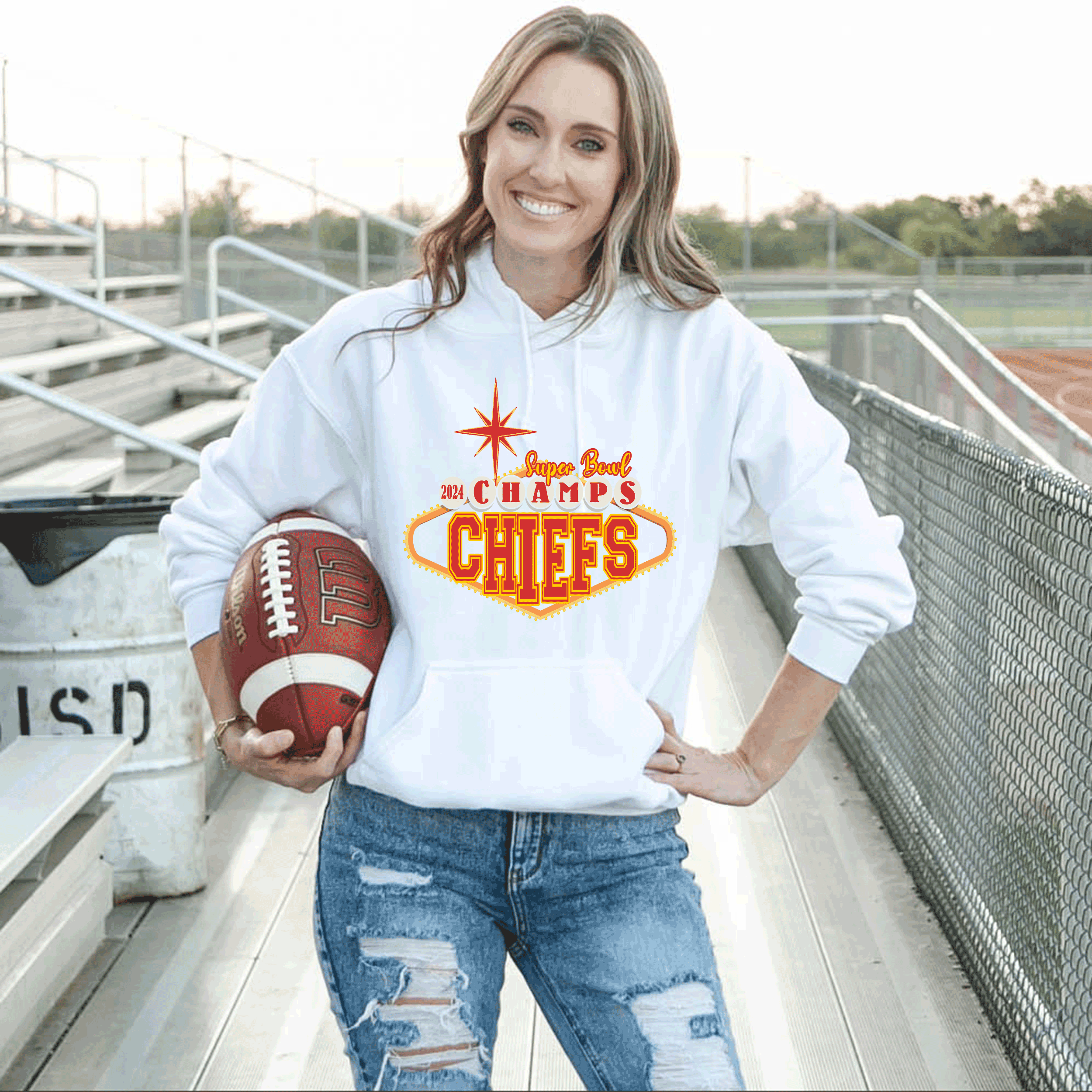 A Blessed Texas Mess Boutique 2024 Super Bowl Champions Vegas Chiefs Football Super Bowl 2024 Kansas City — main product shot