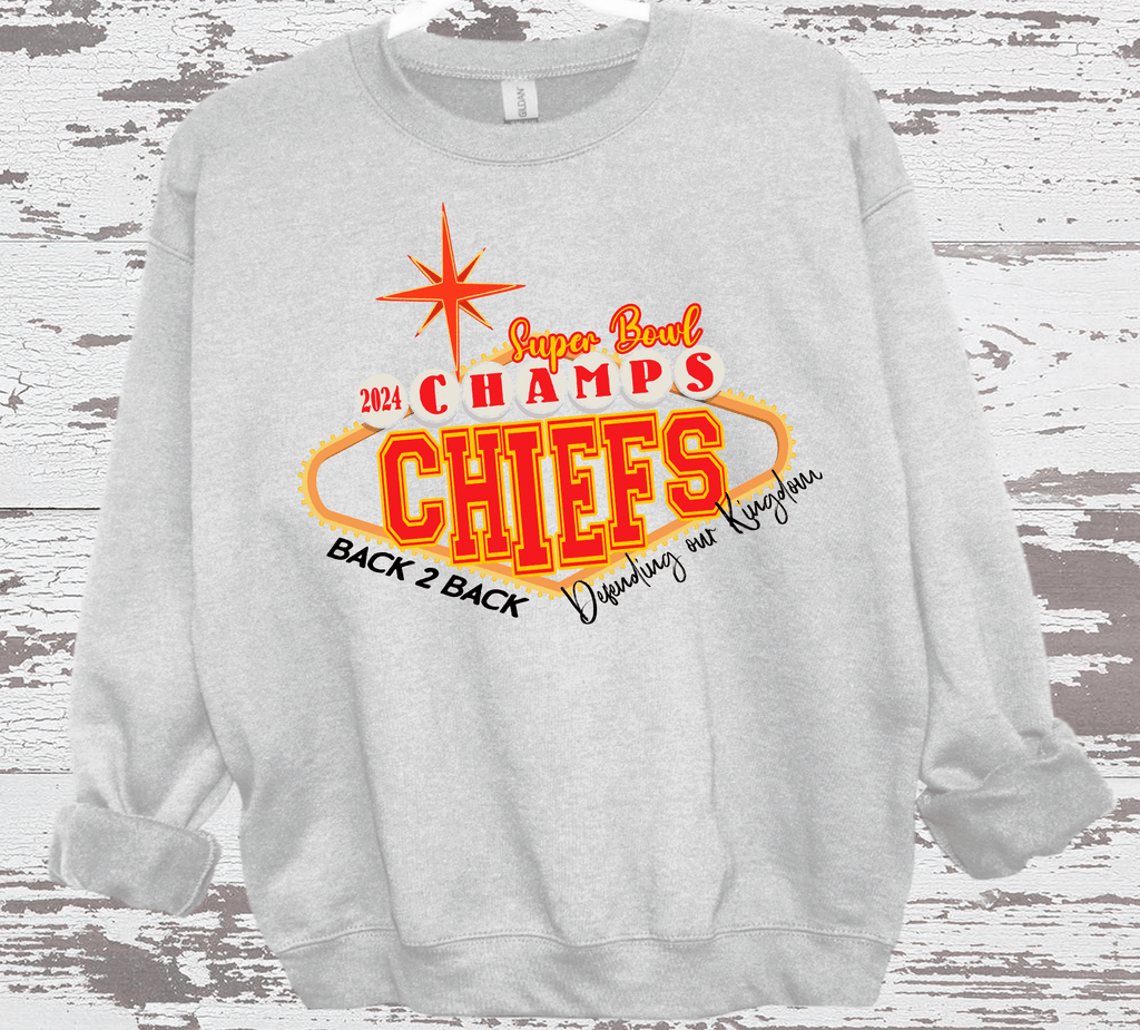 A Blessed Texas Mess Boutique 2024 Super Bowl Champions Vegas Chiefs Football Super Bowl 2024 Kansas City — detail shot 10