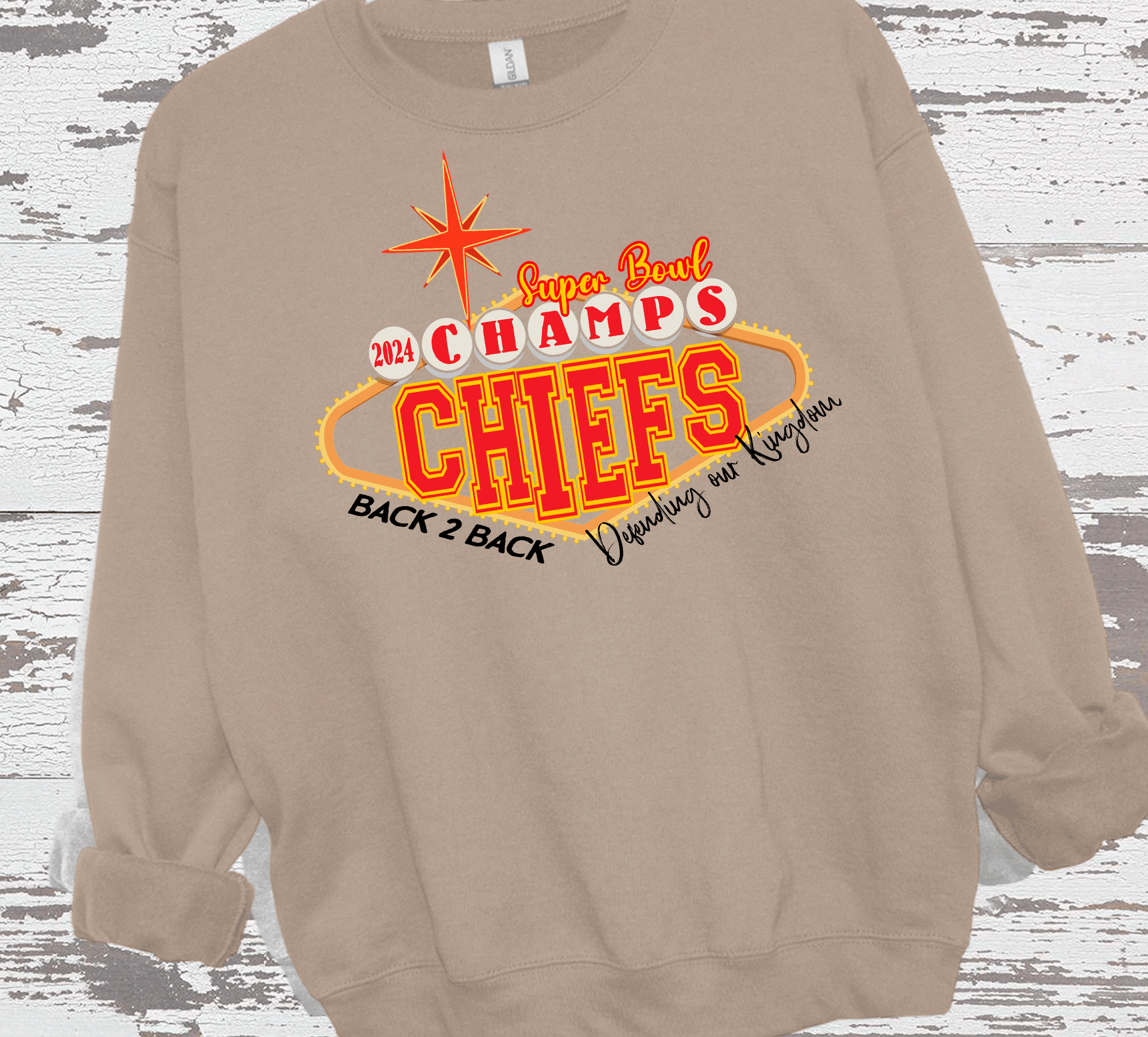 A Blessed Texas Mess Boutique 2024 Super Bowl Champions Vegas Chiefs Football Super Bowl 2024 Kansas City — detail shot 8