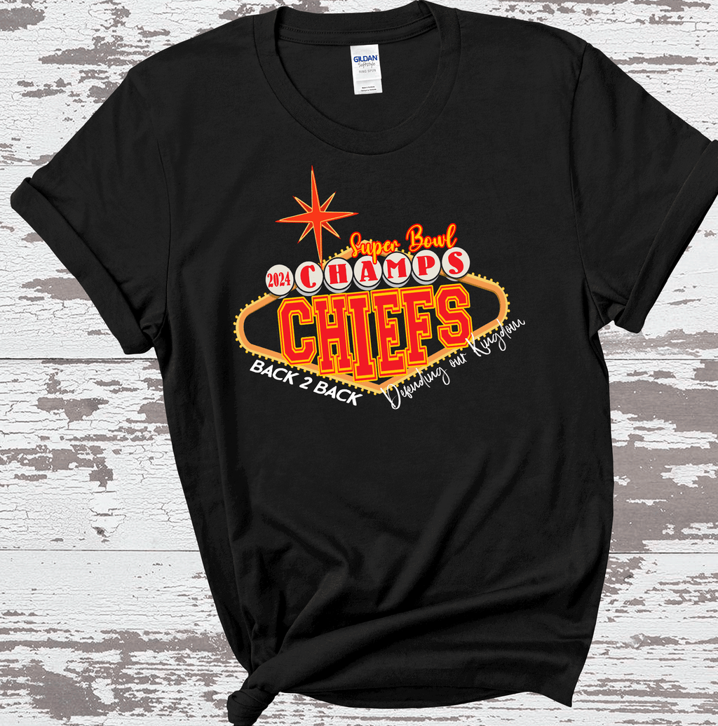 A Blessed Texas Mess Boutique 2024 Super Bowl Champions Vegas Chiefs Football Super Bowl 2024 Kansas City — construction detail