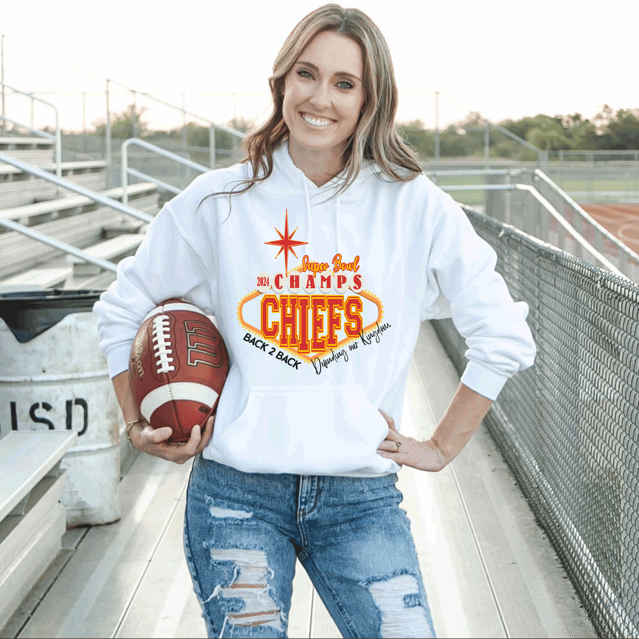 A Blessed Texas Mess Boutique 2024 Super Bowl Champions Vegas Chiefs Football Super Bowl 2024 Kansas City — main product shot