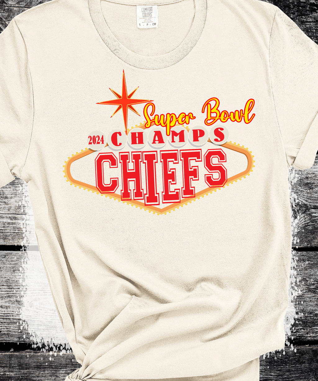 A Blessed Texas Mess Boutique 2024 Super Bowl Champions Vegas Chiefs Football Super Bowl 2024 Kansas City — detail shot 10