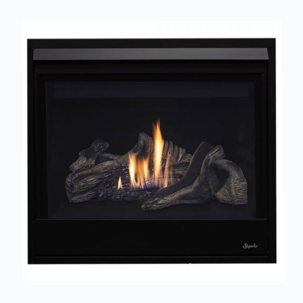 Superior Fireplaces 40-Inch Contemporary Black Glass Direct Vent Natural Gas Fireplace With Battery Back Up [DRC3040DEN-B] (S
