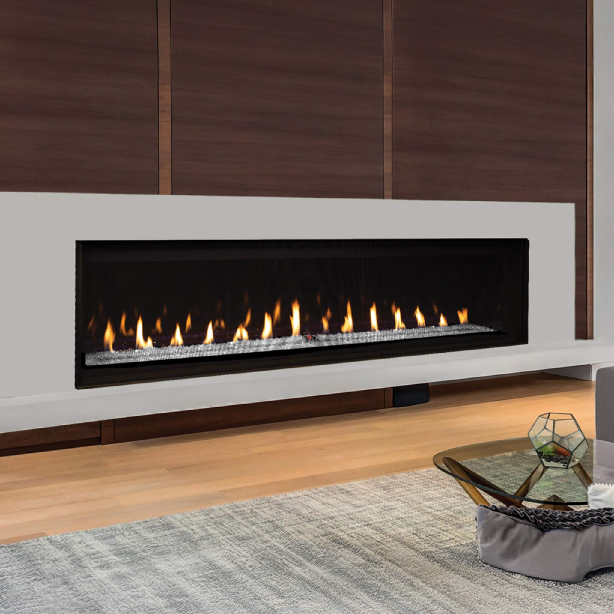 Superior Fireplaces 84-Inch Linear Direct Vent Electric Ignition Natural Gas Fireplace With Screen Barrier [DRL6084TEN] (SAK1