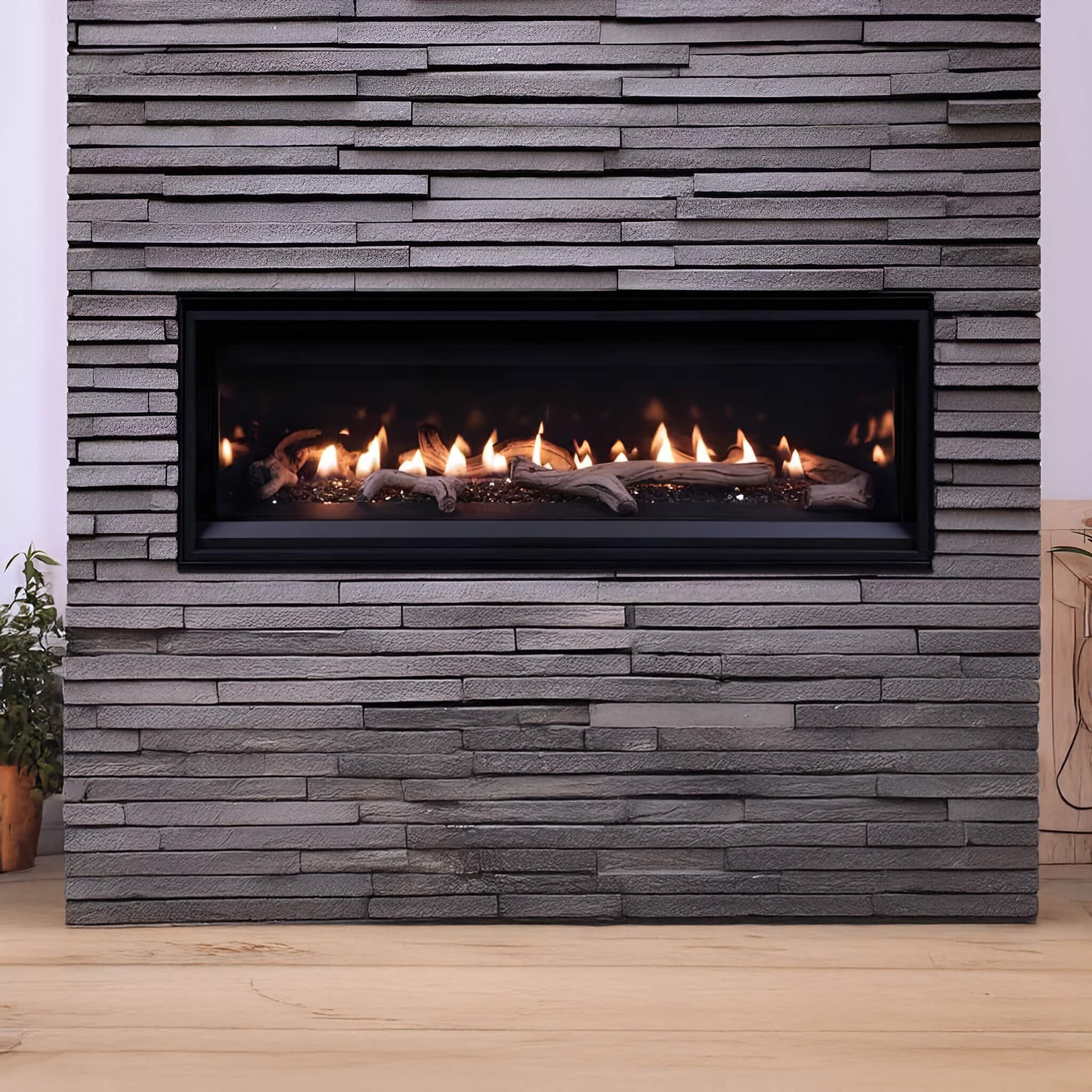 Superior Fireplaces DRL2000 55-Inch Linear Direct Vent Natural Gas Fireplace With Sceen Barrier [DRL2055TEN] (SAK42051) – SAK