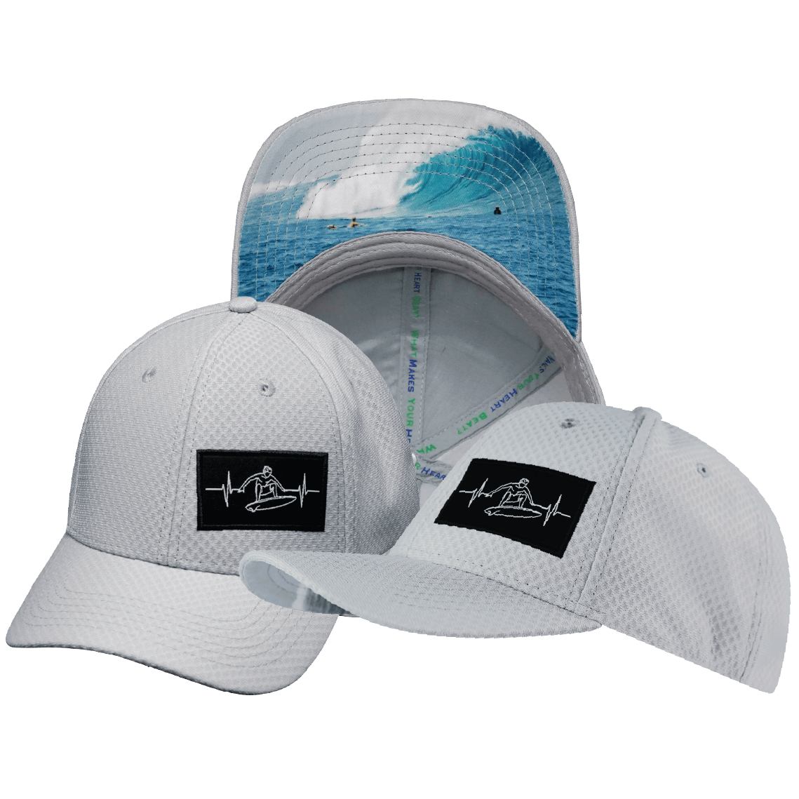 The Heartbeat Brand Surf Airmesh Hat — Athletic Fit / Gray — main product shot