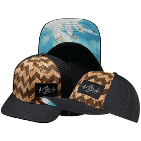 Surf Hat - Baseball Hat Fit - Cork - Charcoal Gray - Trucker Mesh