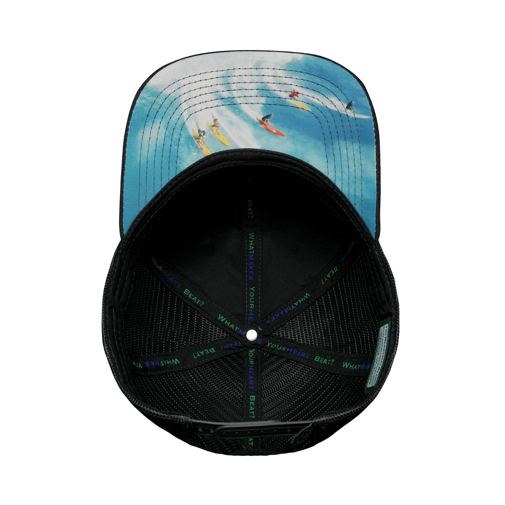 Surf Hat - Baseball Hat Fit - Cork - Charcoal Gray - Trucker Mesh