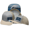 The Heartbeat Brand Surf Hat - Baseball Hat Fit - Cream / Gray - Trucker Mesh — main product shot