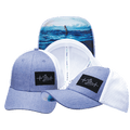 The Heartbeat Brand Surf Low Profile Hat — Light Blue / White — main product shot