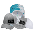 The Heartbeat Brand Surf Low Profile Hat — Heather Gray / White — main product shot