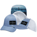The Heartbeat Brand Surf Hat - Low Profile - Light Blue / White - Trucker Mesh — main product shot