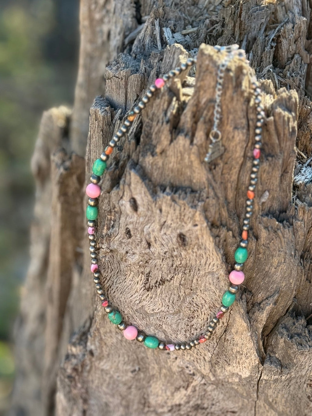 Wild Junkie Sterling Silver Sweet Serenity Beaded Necklace — lifestyle context
