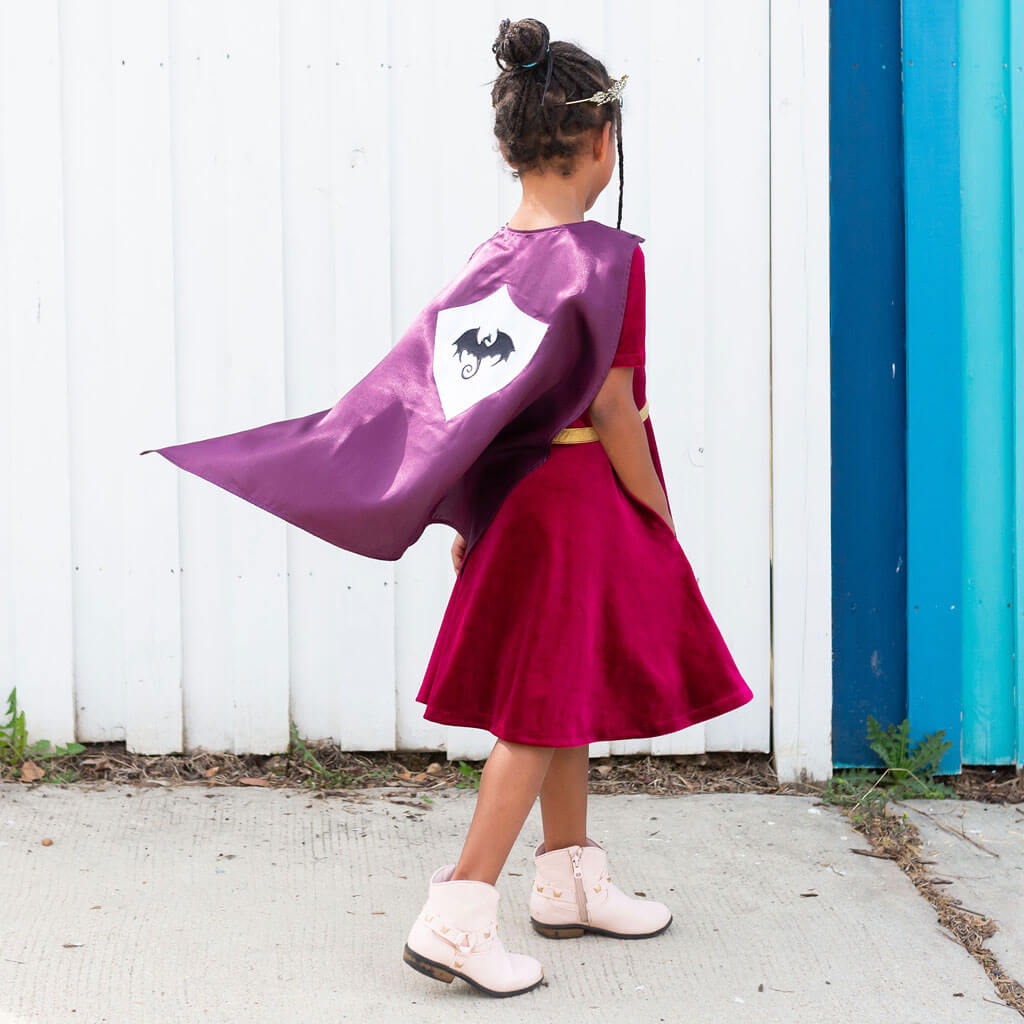 Princess Awesome & Boy Wonder Sword and Cape Ballerina Style Short Sleeve Dress with Pockets — alternative angle